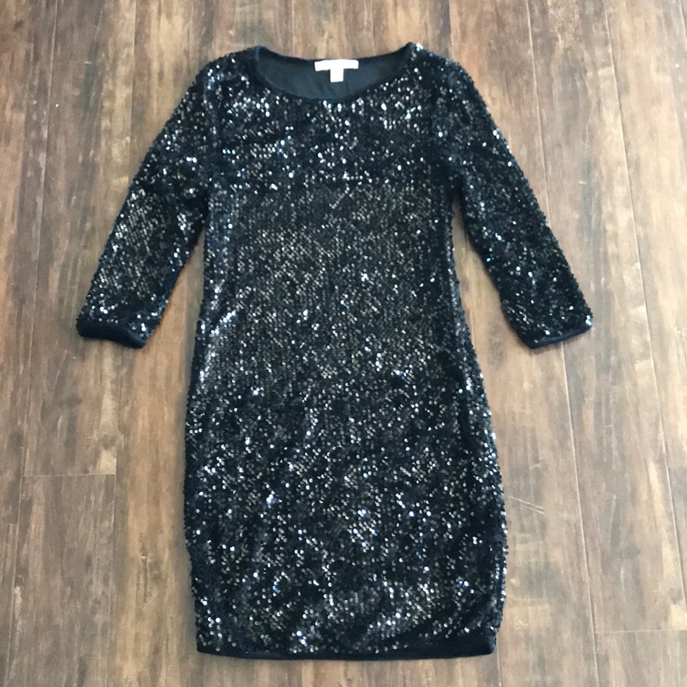 Black Sequin Cocktail Dress